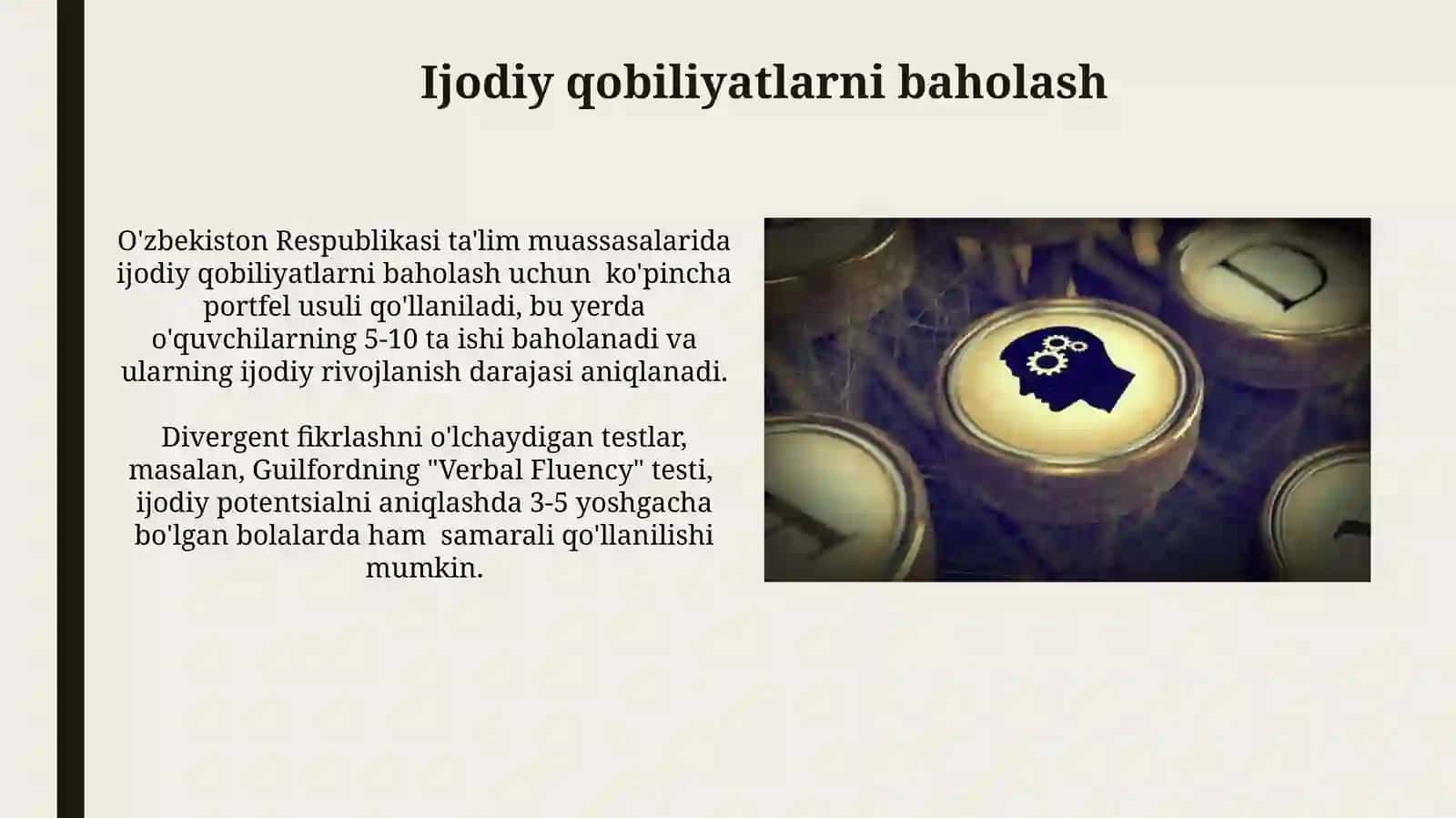 INTELLEKTNI O’LCHASH IQTIDOR VAKREATIVLIK 3