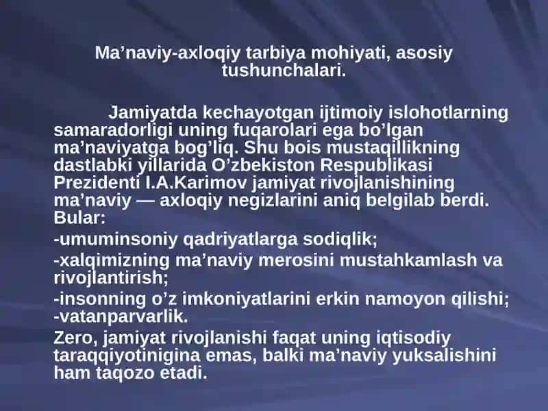 O'QUVCHILARNING MA'NAVIY AXLOQIY TARBIYASI 3