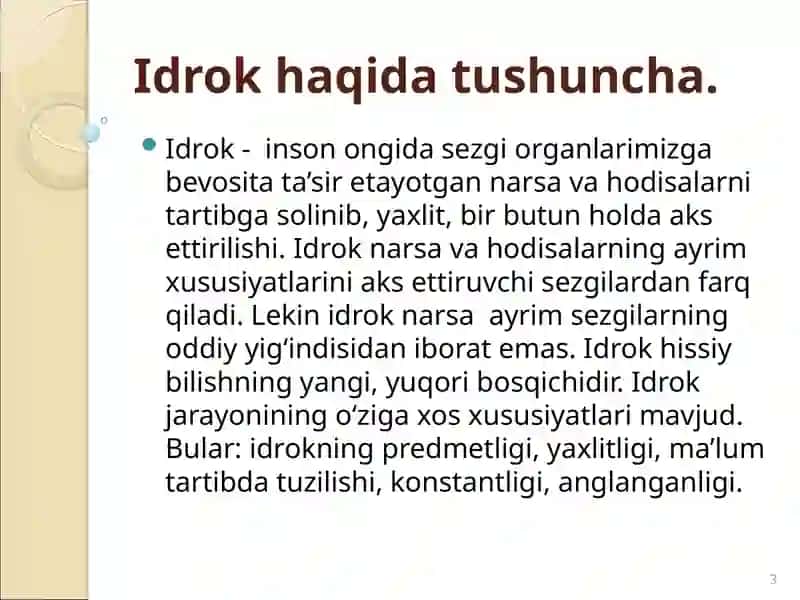 IDROK TURLARI VA UNING XUSUSIYATLARI 3