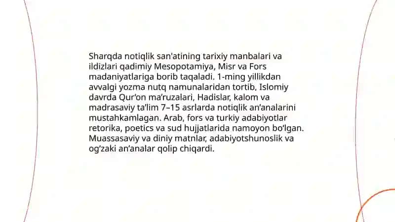 Sharqda notiqlik san'atining rivojlarnish 3