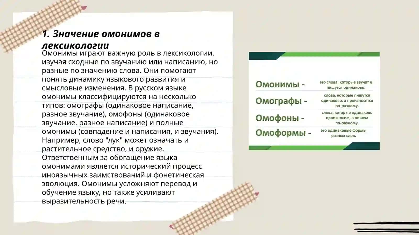 Омонимы в современном литературном языке 3