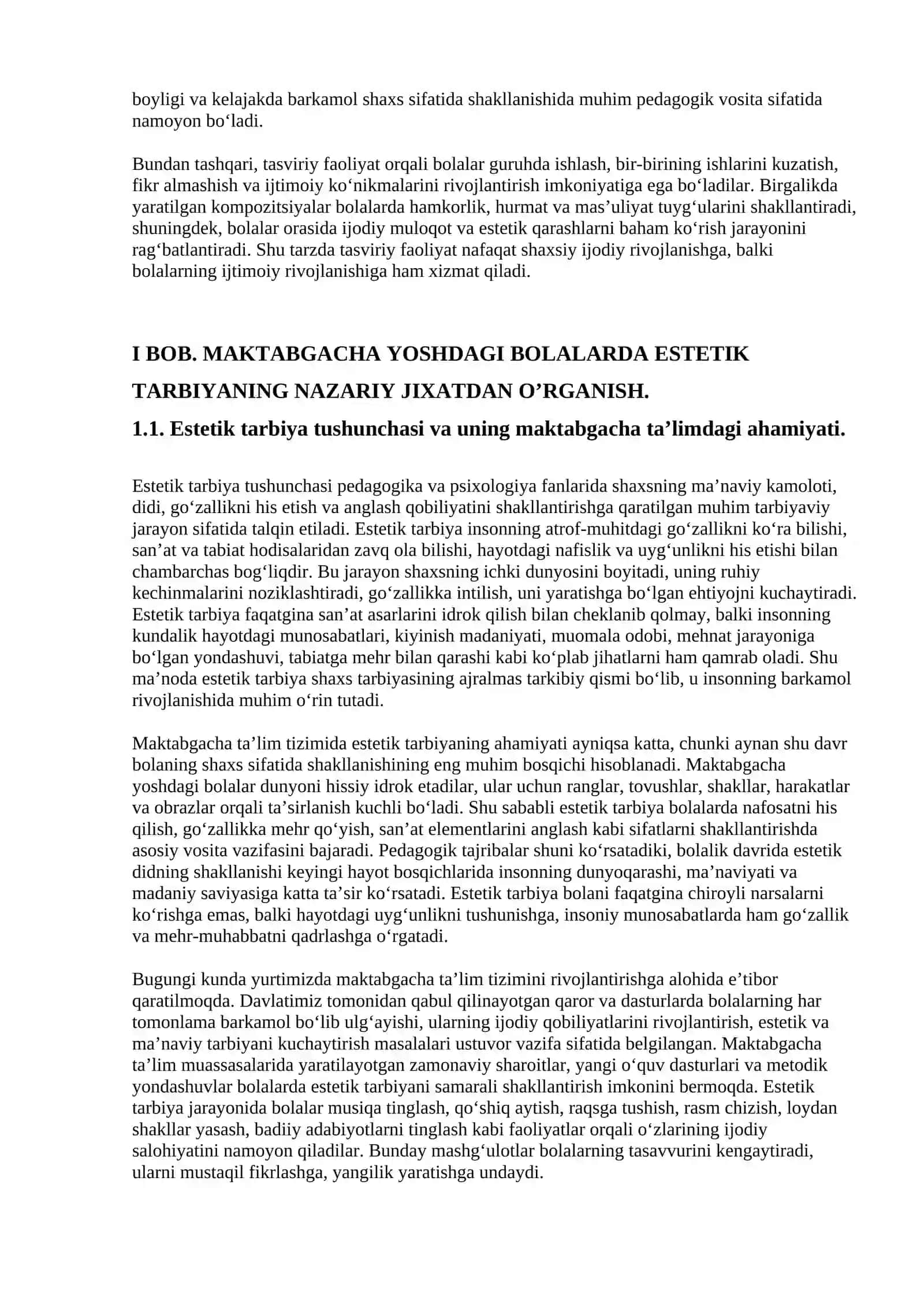 MAKTABGACHA YOSHDAGI BOLALARNI ESTETIK TARBIYALASHDA TASVIRIY FAOLIYATNING O‘RNI 3