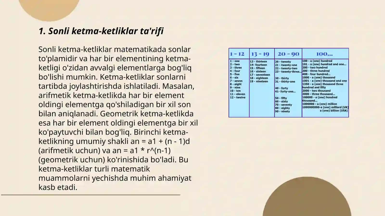 Sonli ketma ketliklar 3