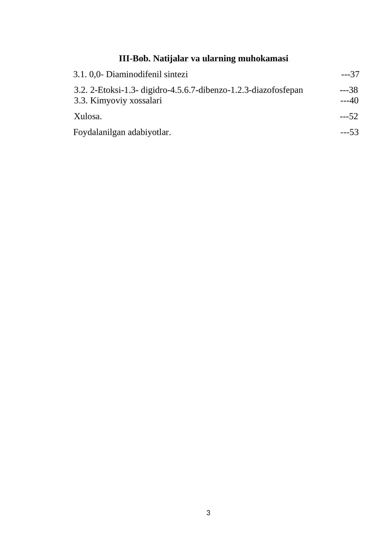 2-Xlor-4,7-dibenzo-1,2,3-diazofosfepanni olish va xossalarini o‘rganish 3