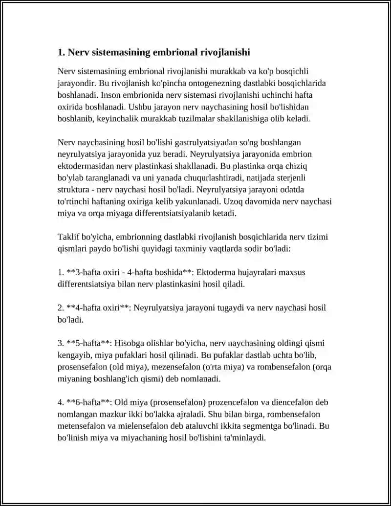 MUSTAQIL ISH Mavzu: ASAB TIZIMINING ONTOGENEZI 3