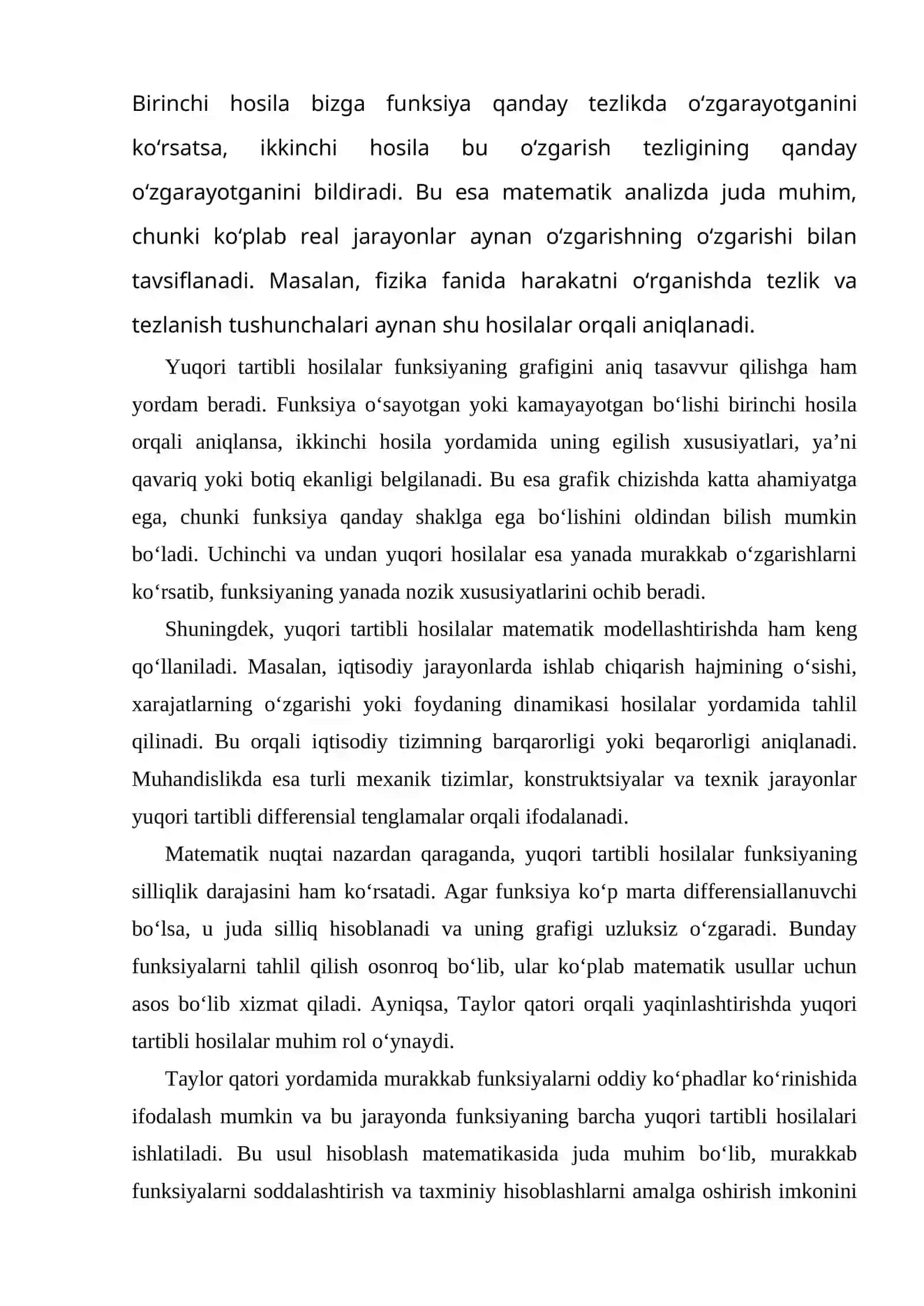 Yuqori Tartibli Hosilalar 3