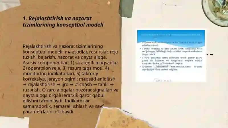 Rejalashtirish va nazorat tizimlarining õzaro aloqasi 3