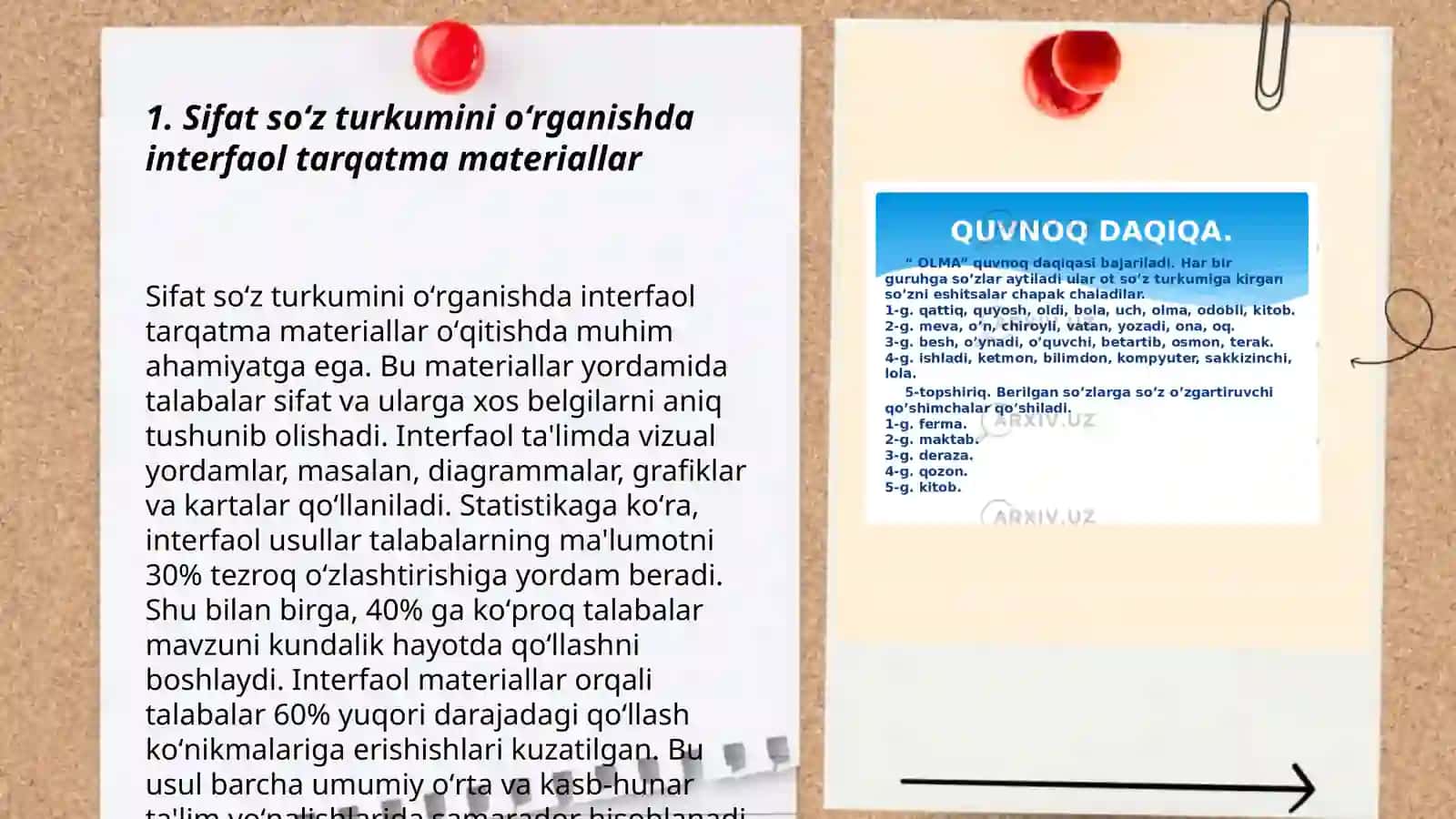 Sifat soʻz turkumini oʻrganishda interfaol usullarni qoʻllash 3