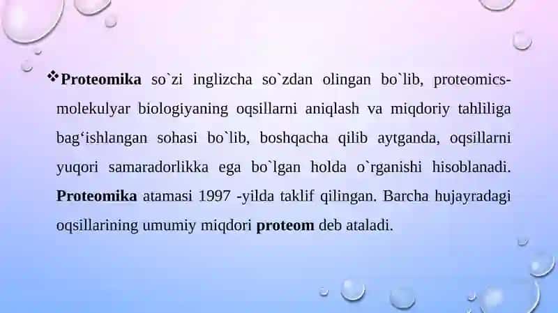 Proteomika fani va uning istiqbollari 3