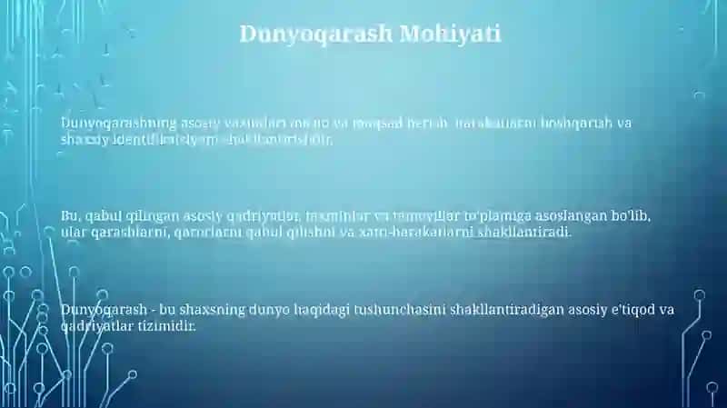 Dunyoqarashning Mohiyati 3