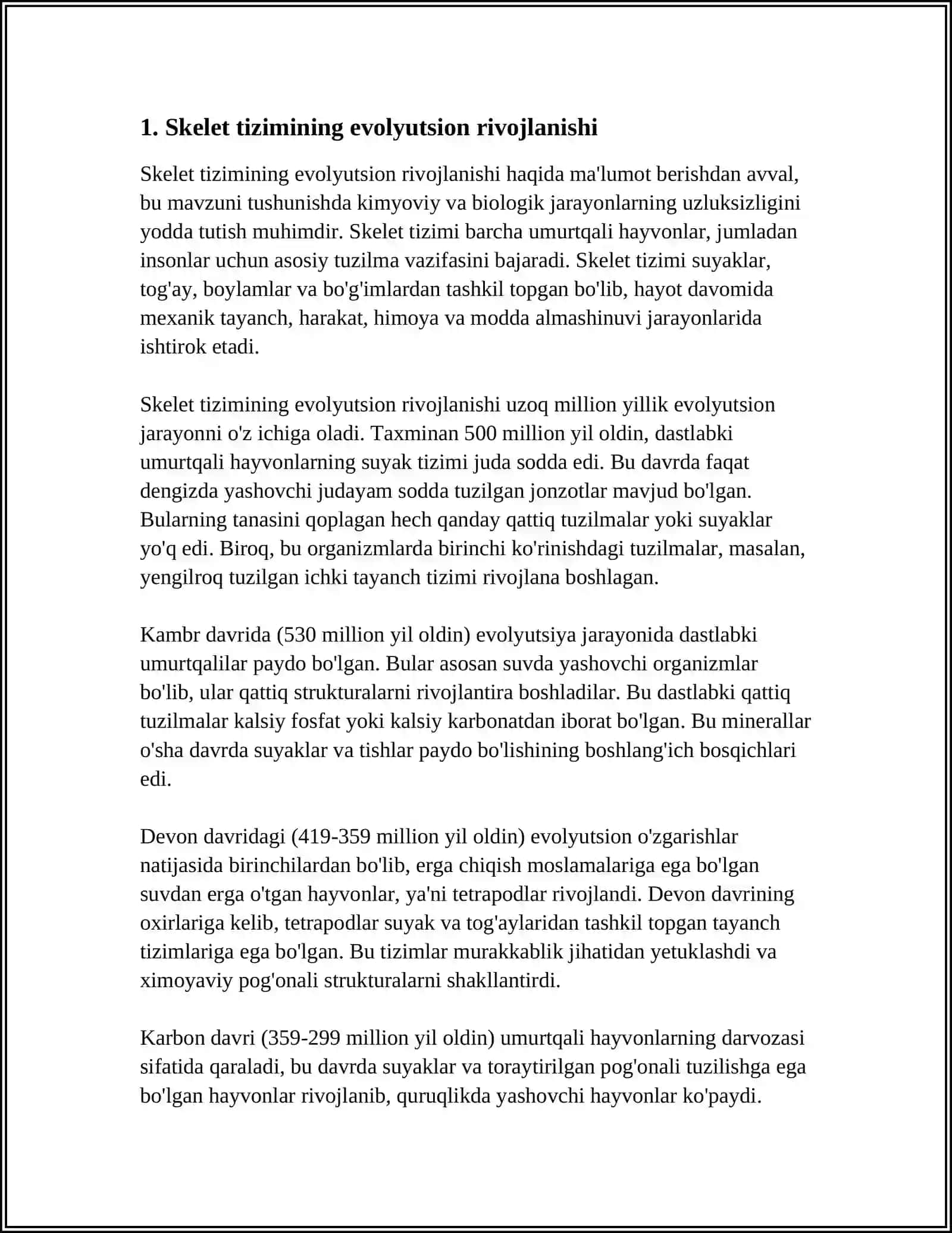 SKELET TIZIMI FILOGENEZI VA BUZILISHLARI 3