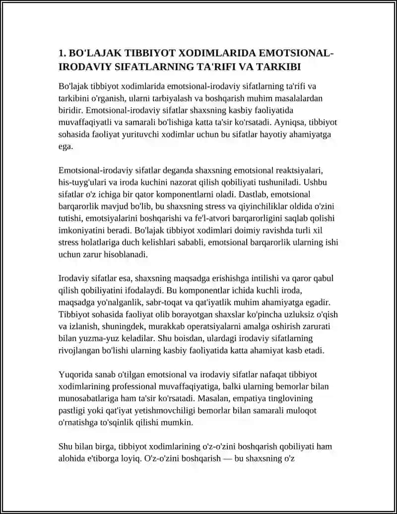 BO'LAJAK TIBBIYOT XODIMLARIDA EMOTSIONAL-IRODAVIY SIFATLARNI TARBIYALASH VA BOSHQARISH 3