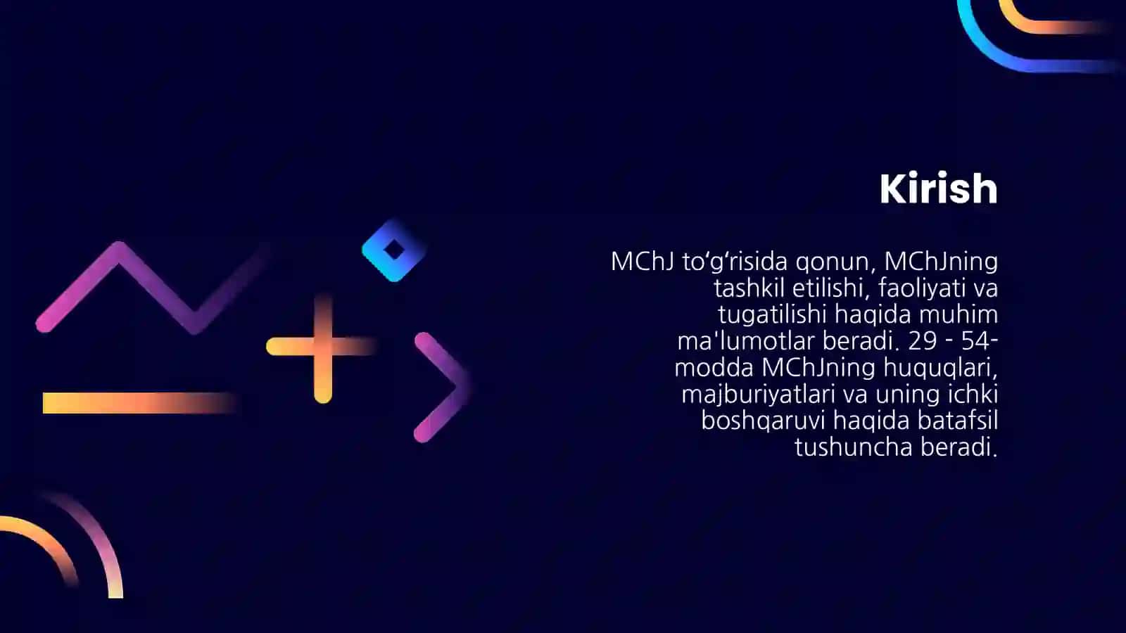 MChJ toʻgʻrisidagi qonunning 29 - 54- moddalari 3