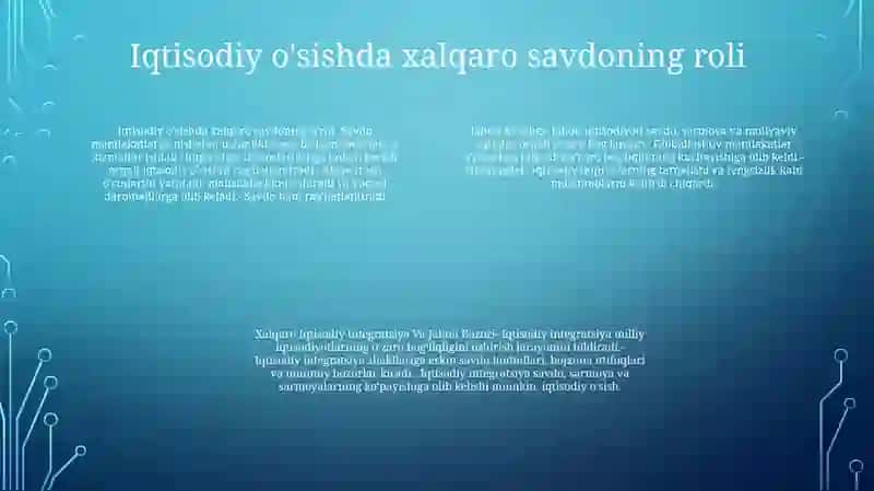 Jahon Xo'Jaligi,Xalqaro Iqtisodiy Integratsiya Va Jahon Bozori 3