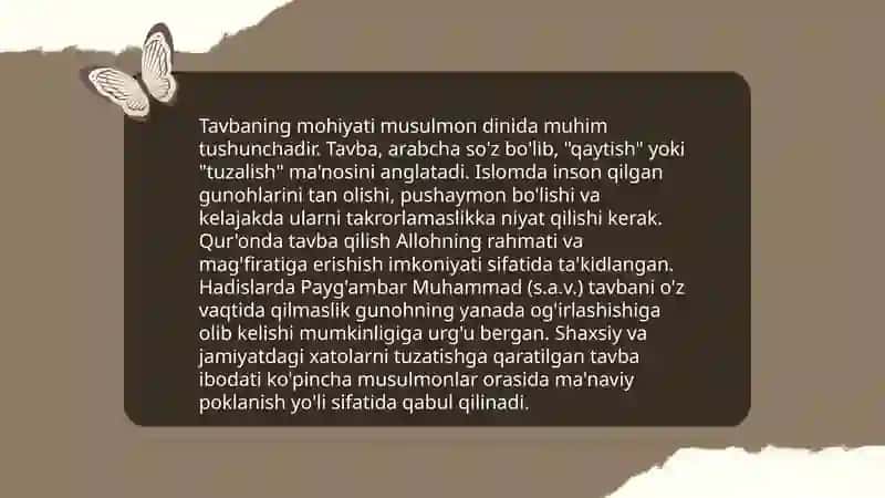 Gʻazzoliyning tavba asari: "Din va axloq" 3