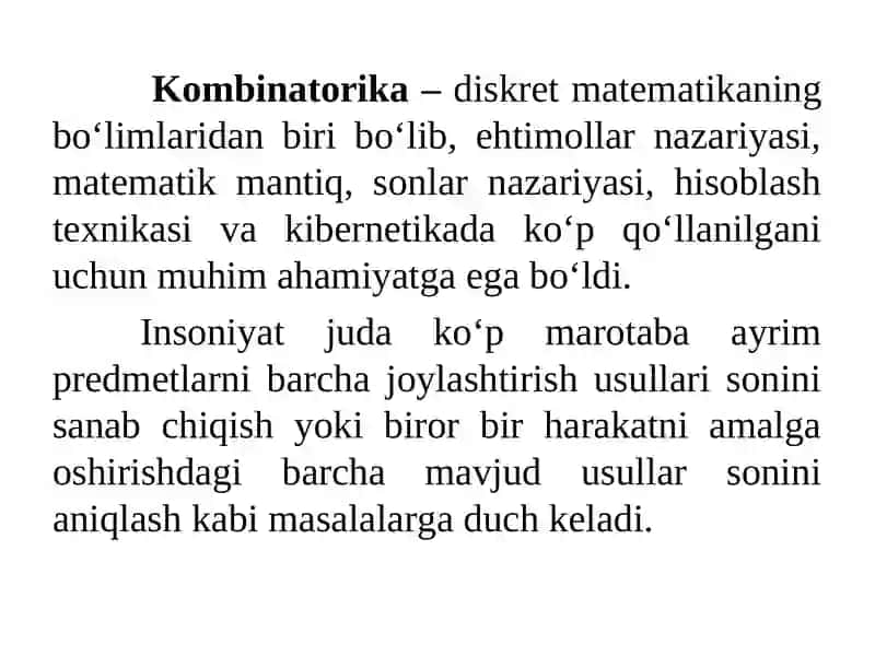 Kombinatorika va uning asosiy qoidalari 3