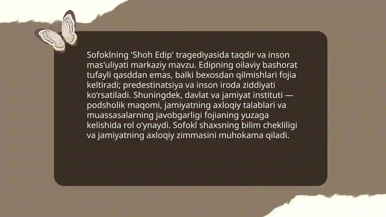 Yunon dramaturgiyasıda shaxs va jamiyat muammosi ( Sofoklnıng “Shoh Edip “ va Evripidnıng “Medeya “ tragediyalari asosida) 3
