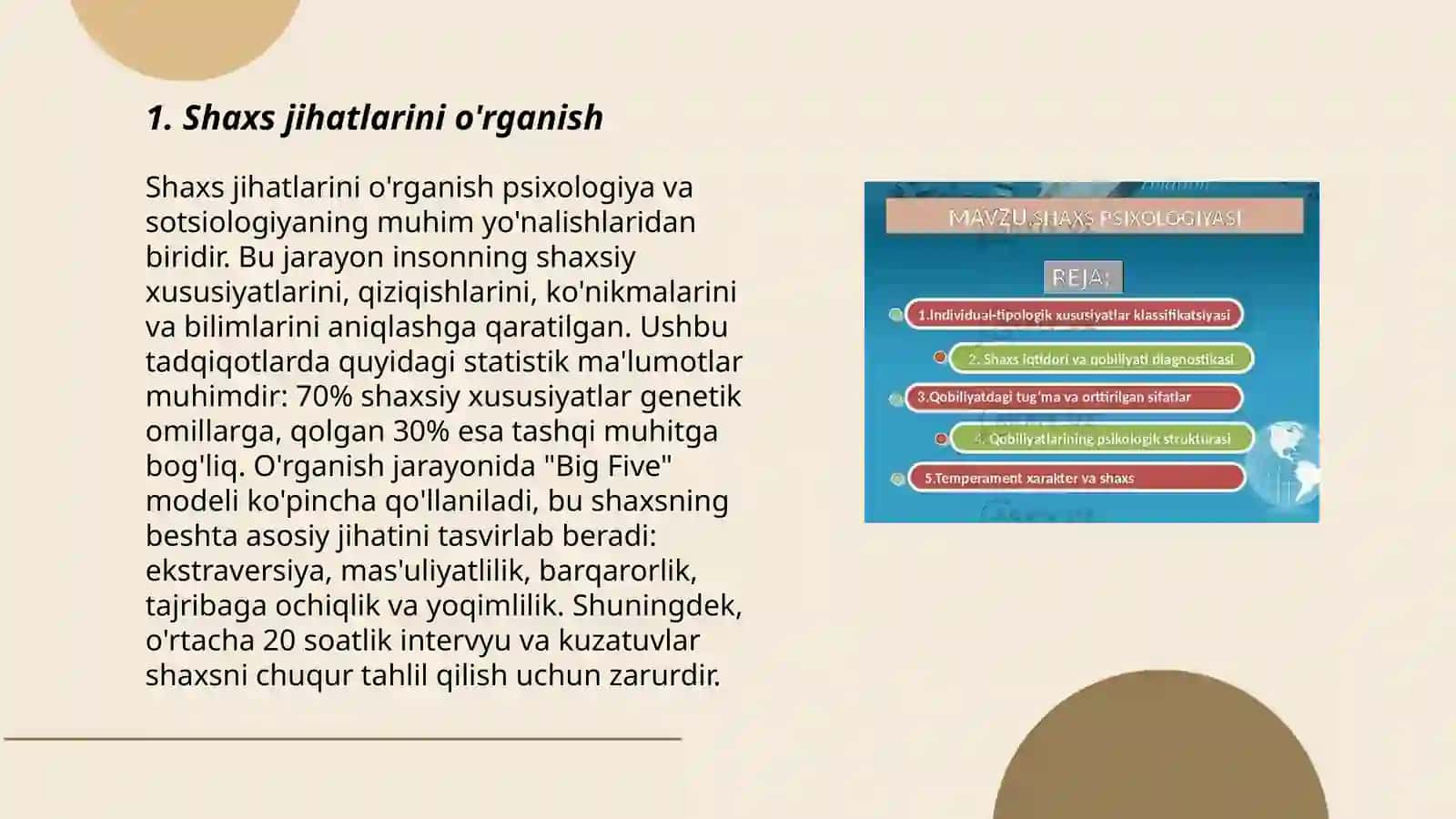 Chet el psixologiyasida shaxs nazariyalari 3