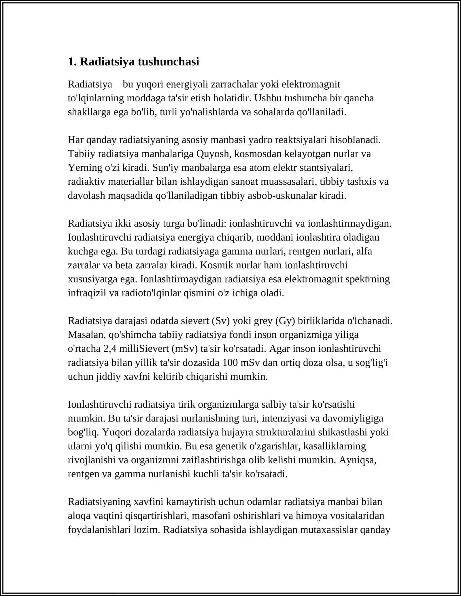RADIATSION GIGIYENANING UMUMIY ASOSLARI 3