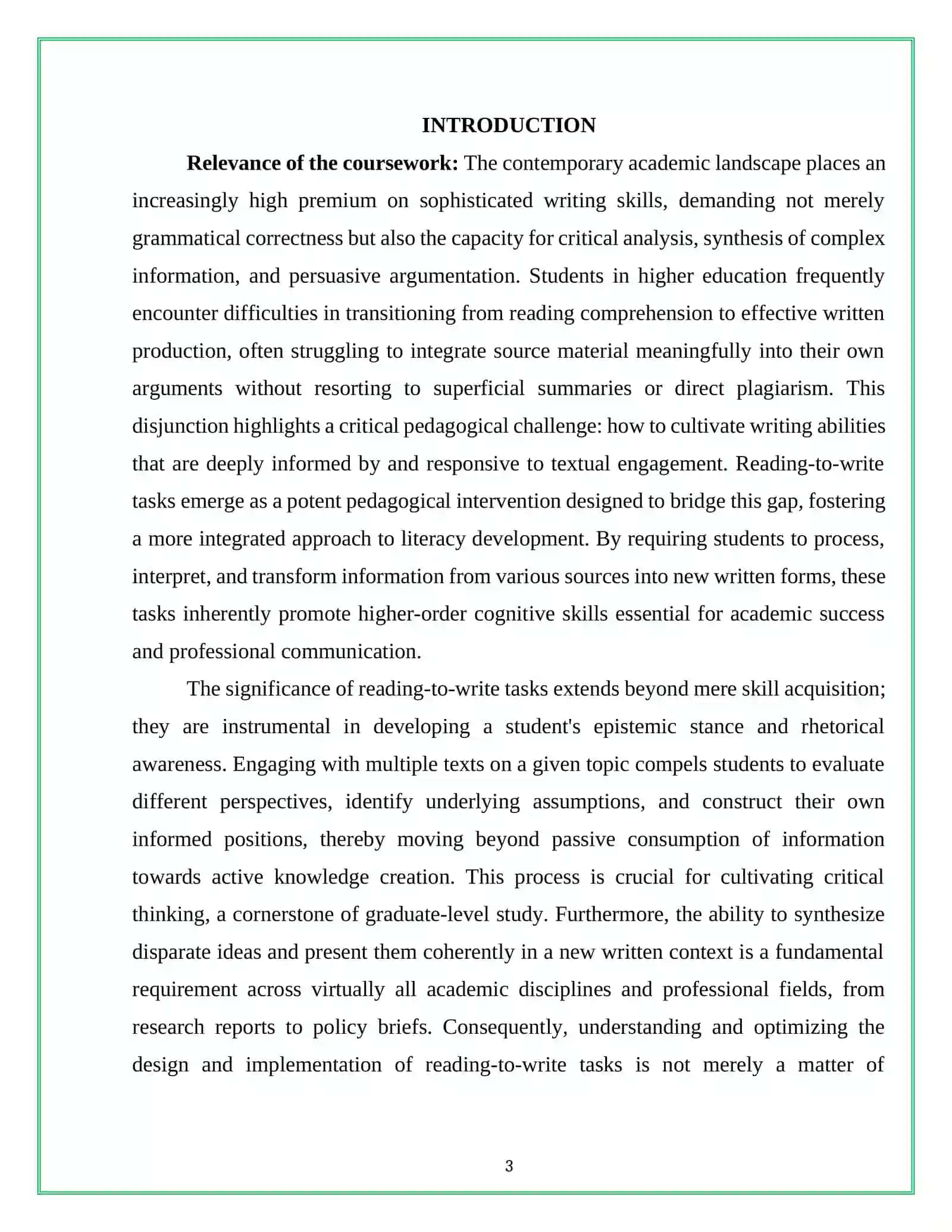 READING-TO-WRITE TASKS: ENHANCING WRITING SKILLS THROUGH INTEGRATED READING ACTIVITIES 3
