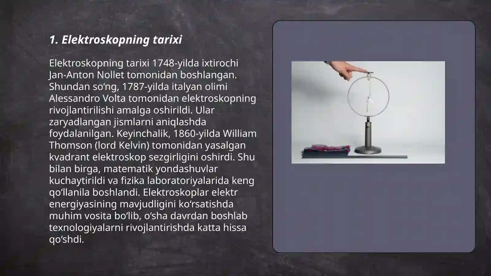 Elektroskop va Elektrometr 3