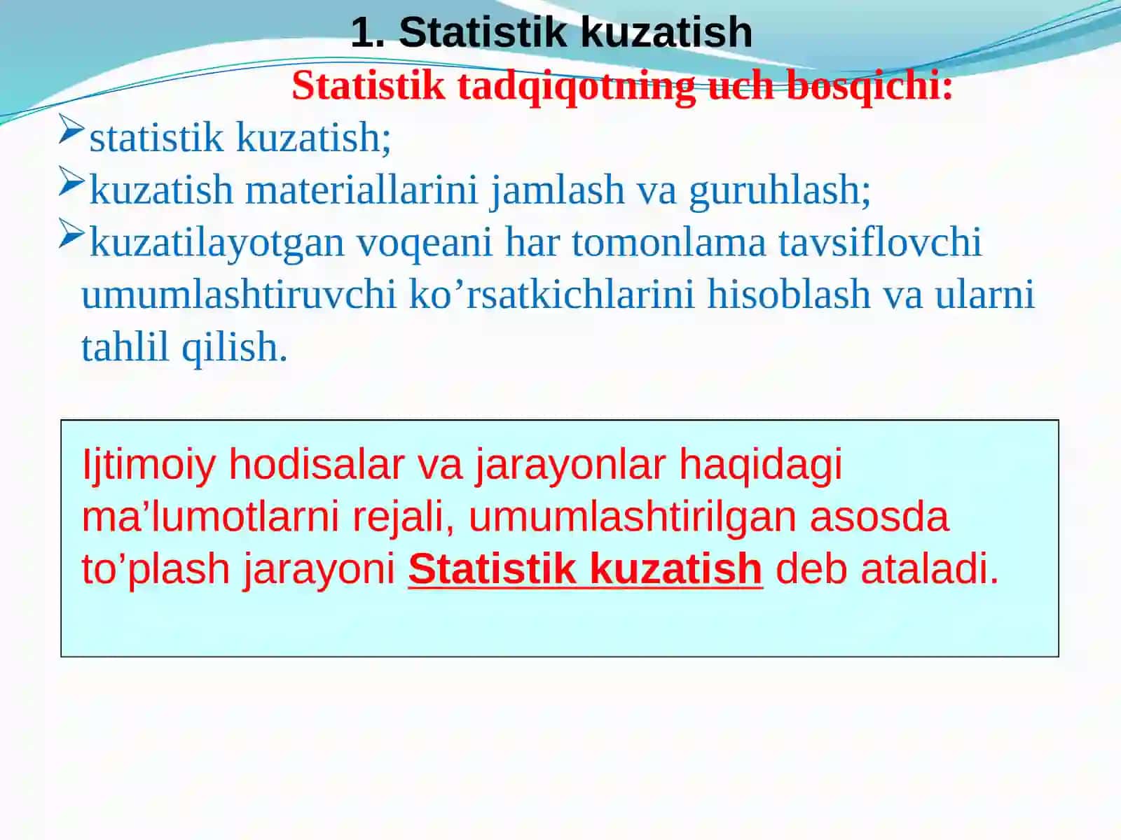Ekonometrik modellarning axborot ta’minoti va ststistikaning asosiy tushunchalari 3