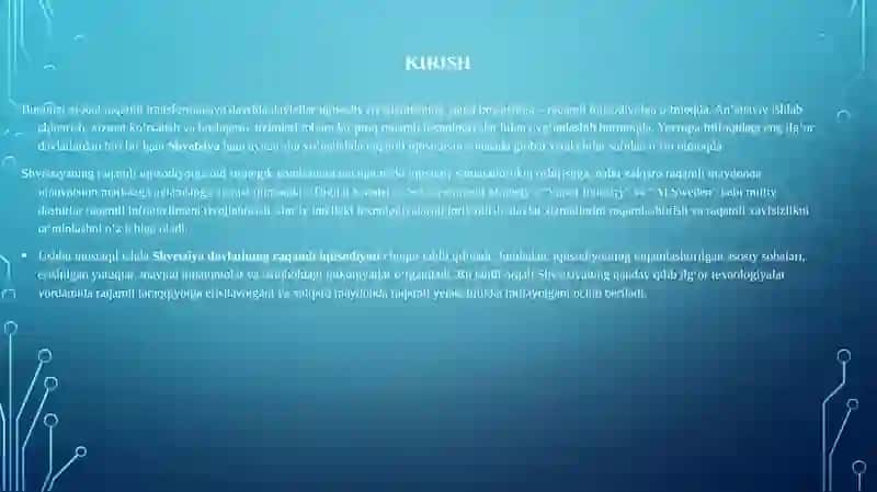 Shvetsiya davlatining raqamli iqtisodiyoti 3