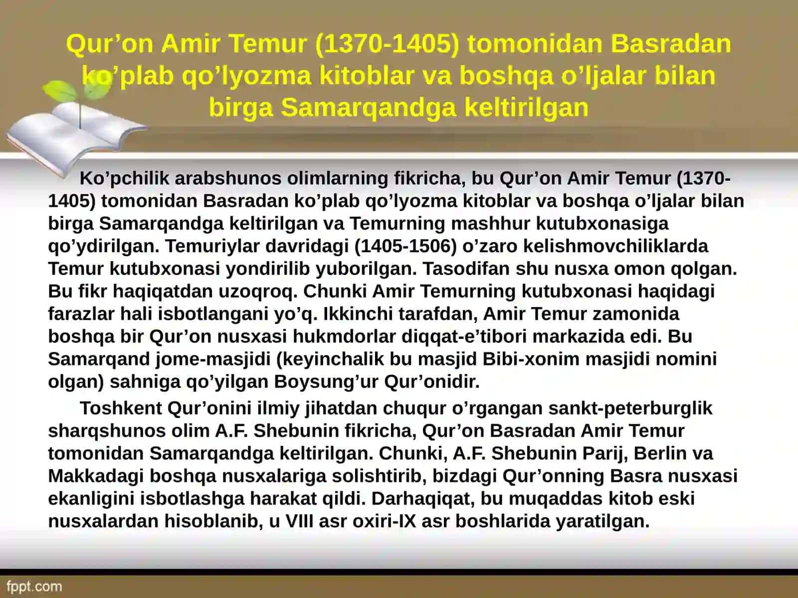Amir Temur Shahsiyati va Islom dini 3
