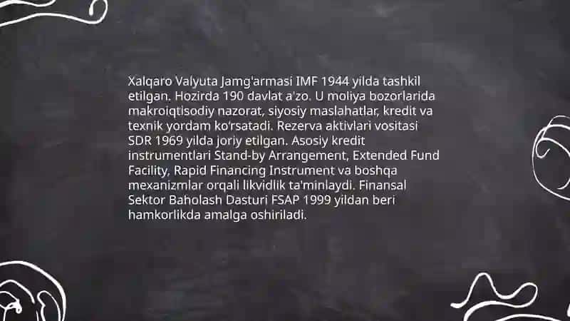 Xalqaro moliya institutlarining moliya bozorlaridagi faoliyati va roli 3