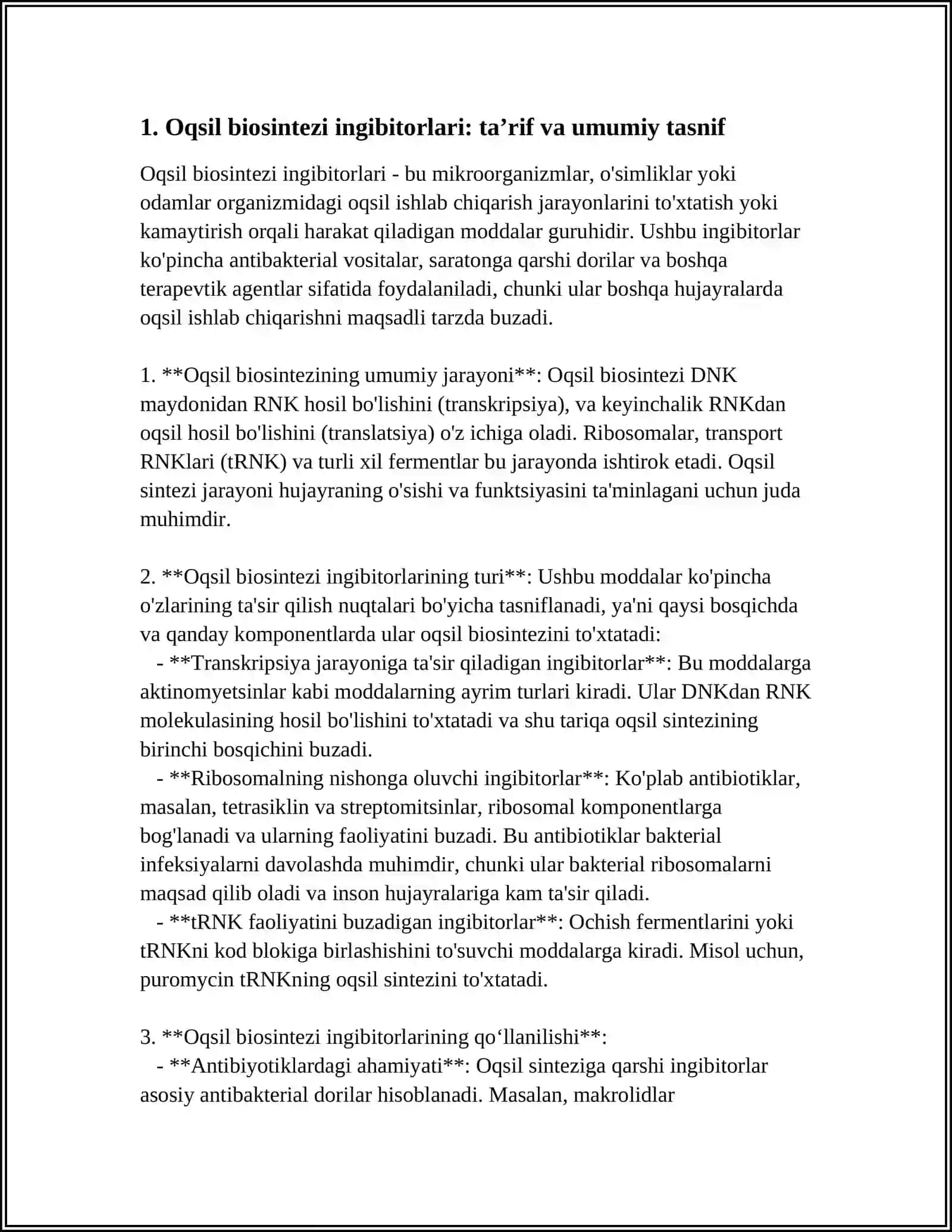 Oqsil biosintezi ingibitorlari 3