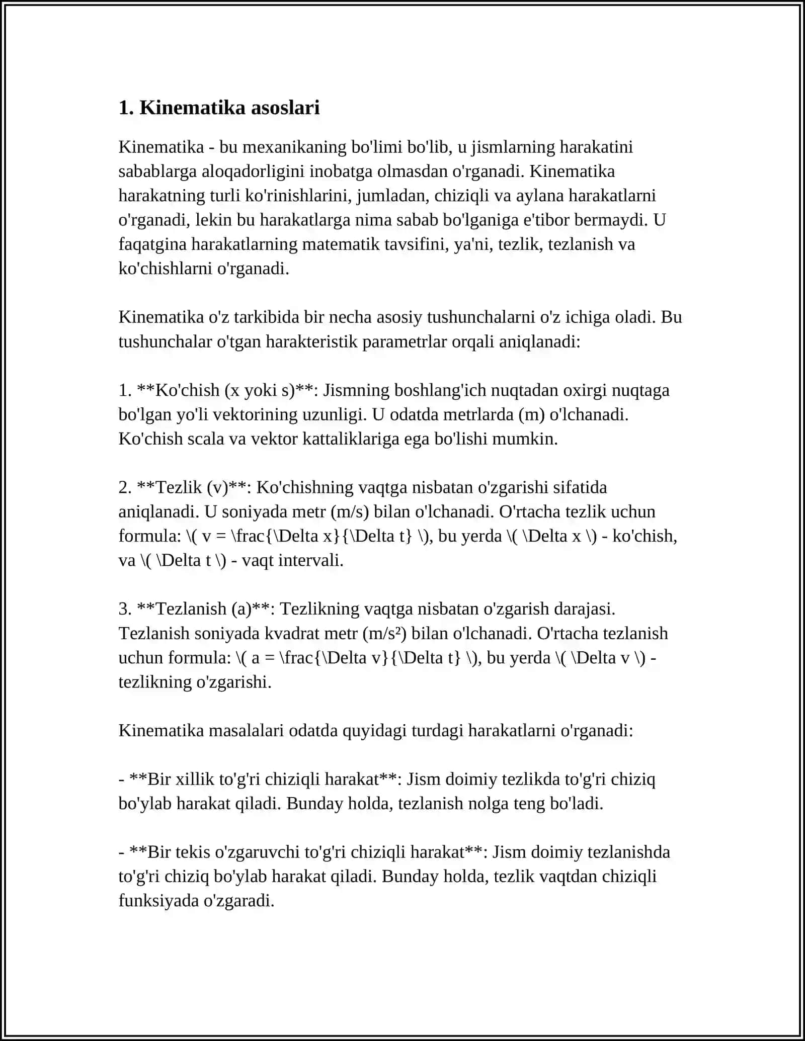 KINEMATIKA ASOSALARI 3