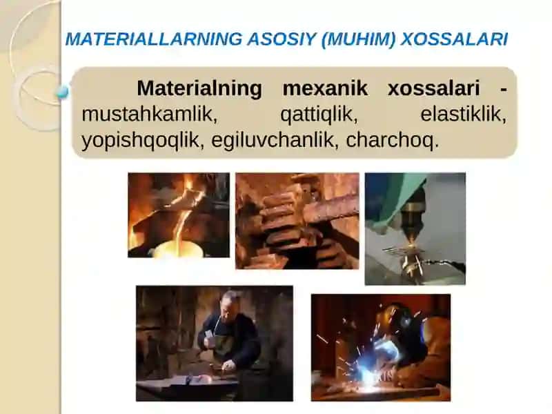 Materiallarning umumiy xossalari va biologik muhitlar bilan mosligi 3