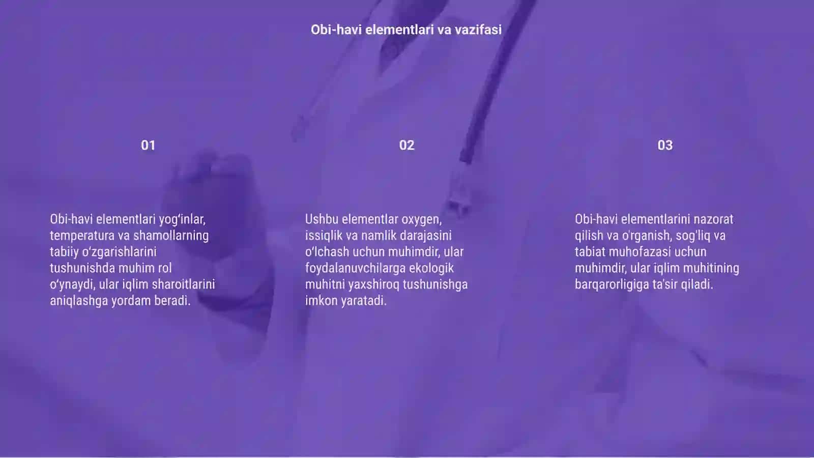 Obi-havi elementlari yoginlar temperatura shamollar va ulardagi tabiiy oʻzgarishlarni anglash 3