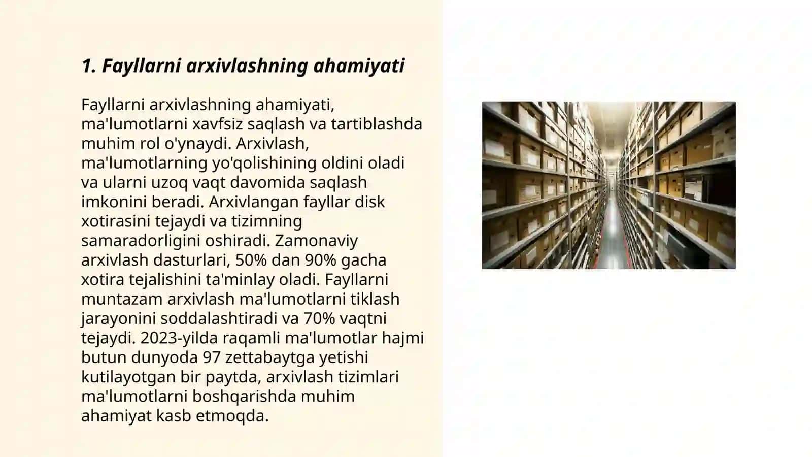Fayllarni arxivlash. Arxivator dasturlari 3