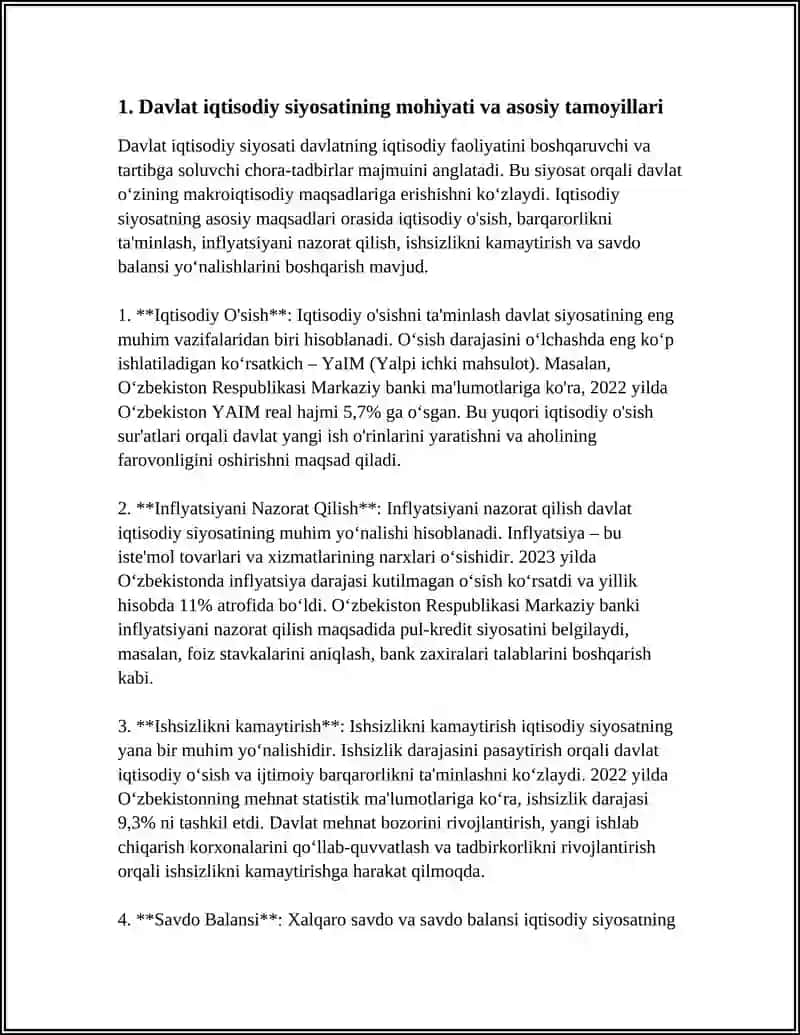 DAVLAT IQTISODIY SIYOSATINING MOHIYATI VA UNI RIVOJLANTIRISH YOʻNALISHLARI 3