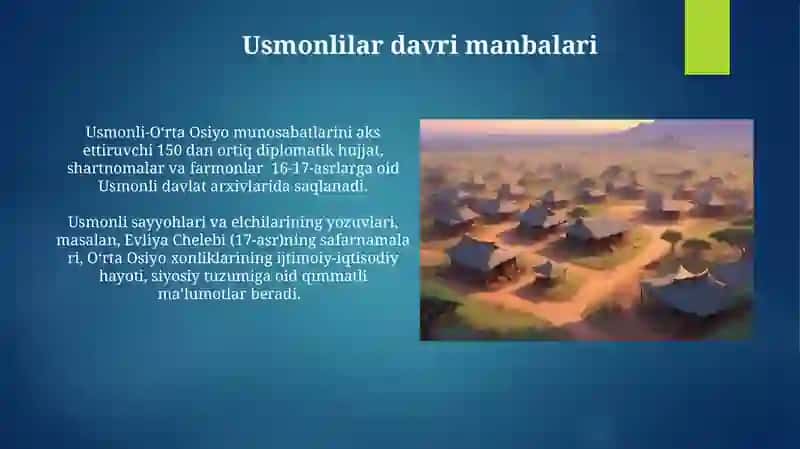 O'tra Osiyo Xonliklari davri manbalari 3
