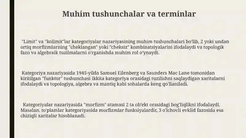 Toifalar nazariyasining qo'llanilishi 3