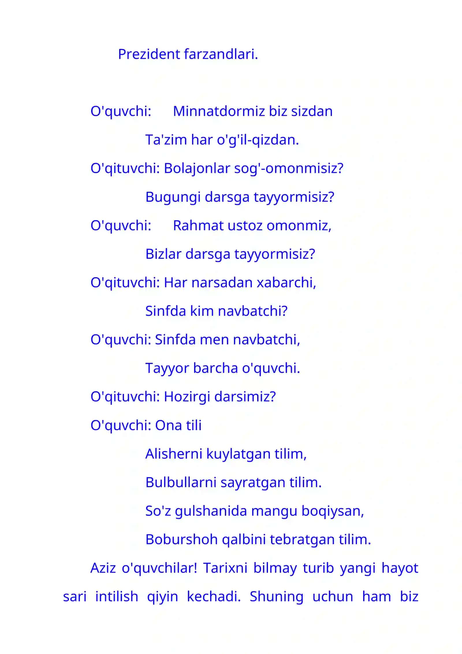4-sinf Ona tili fanidan dars ishlanma. Fe'llarning tuslanishi 3