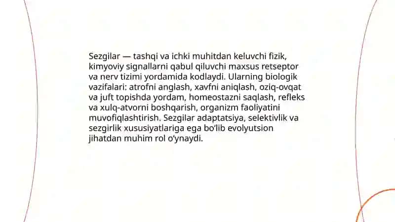 Sezgilar haqida umumiy tushuncha. Sezgi turlari va uning qonunyatlari 3
