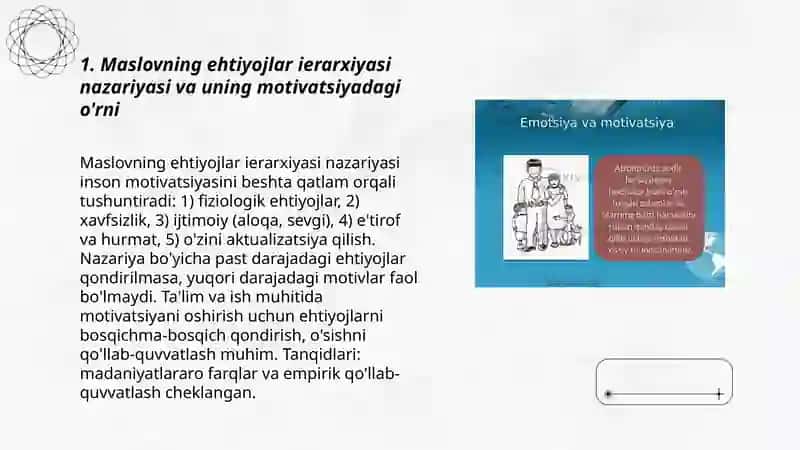 Xorij psixologiyasida motiv va motivatsiya 3