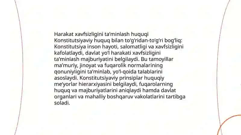 Harakat xavfsizligini ta'minlash huquqini boshqa tarmoq huquqlari bilan bog'liqligi 3