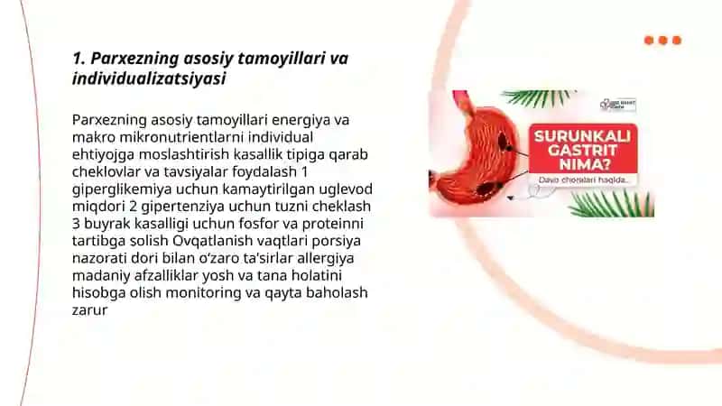 Turli kasalliklarni davolashda parxez ovqatlardan foydalanish 3