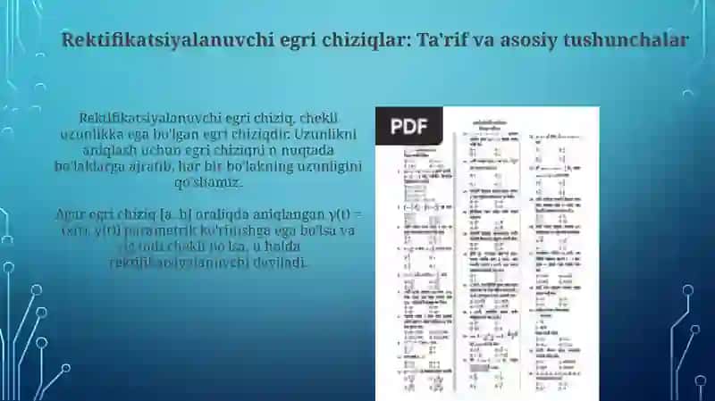 Rektifikatsiyalanuvchi egri chiziqlar 3