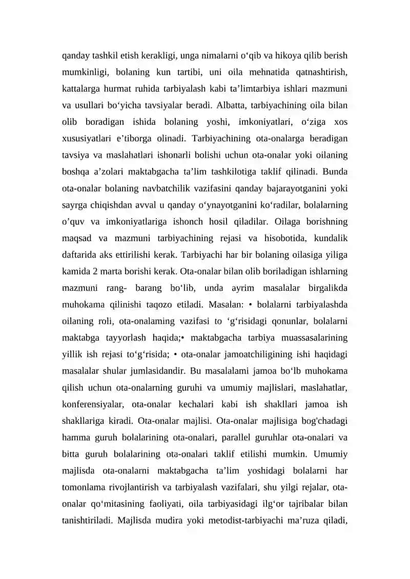 Maktabgacha ta’lim tashkilotlarida ota-onalar uchun kechalar, tadbirlar va 3