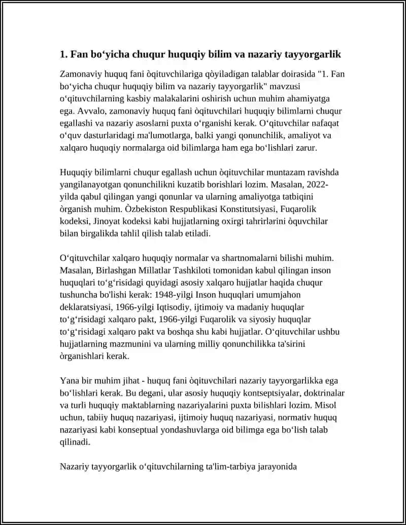 ZAMONAVIY HUQUQ FANI ÒQUTUVCHILARGA QÒYILADIGAN TALABLAR 3
