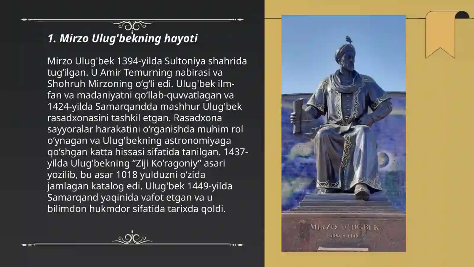 Mirzo Ulug'bekning hayoti 3