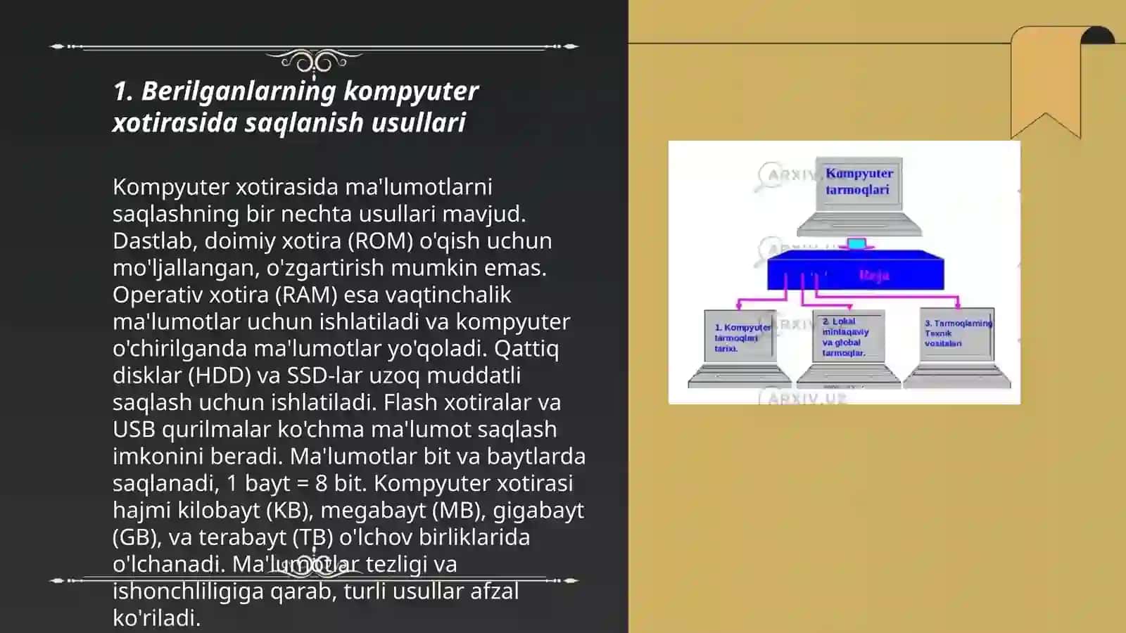 Berilganlarni kompyuter xotirasida kórinishi 3