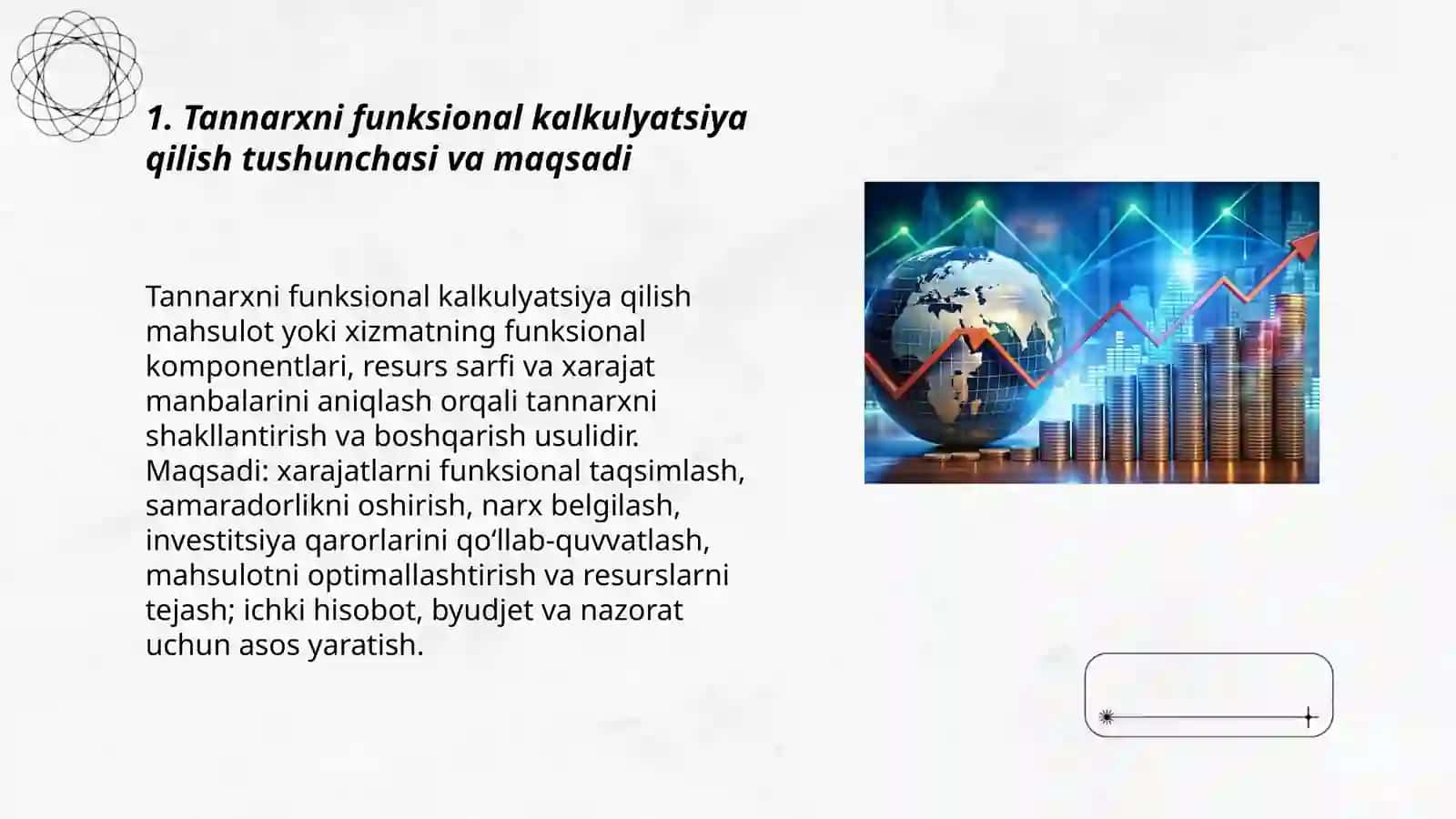 Tannarxni funksional kalkulyatsiya qilish 3