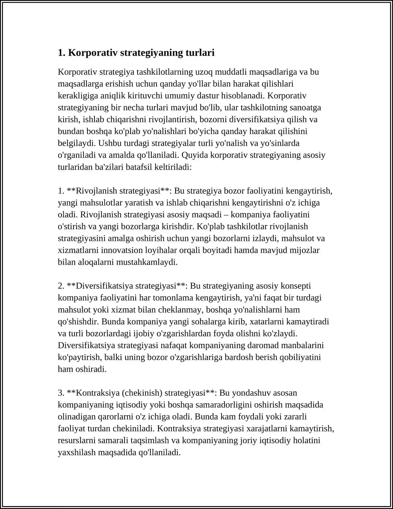 MENEJMENT KOORPORATSIYASI STRATEGIYASI 3