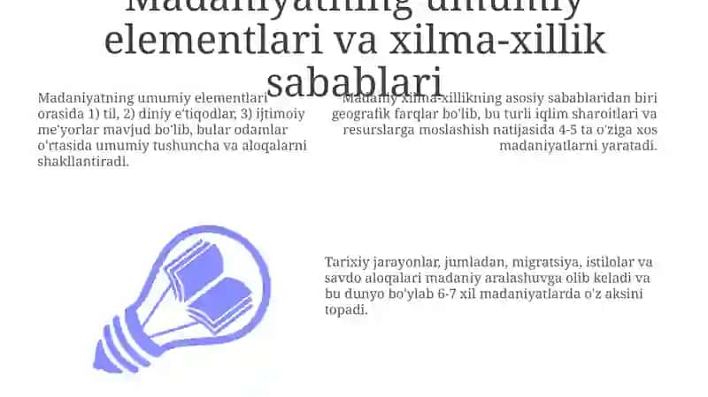 Dunyo xalqlari madaniyatidagi umumiylik va farqlar 3